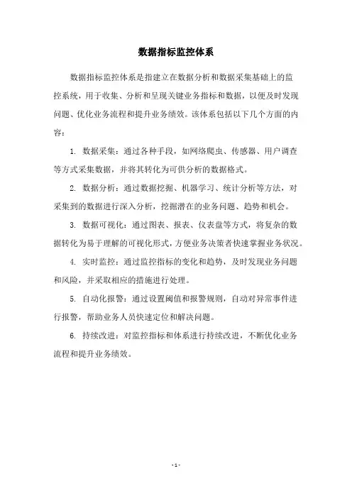 数据指标监控体系