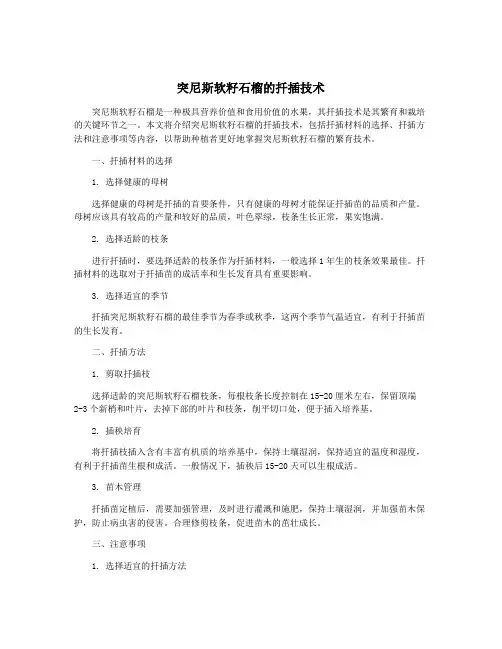 突尼斯软籽石榴的扦插技术
