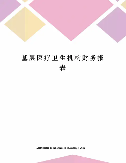 基层医疗卫生机构财务报表