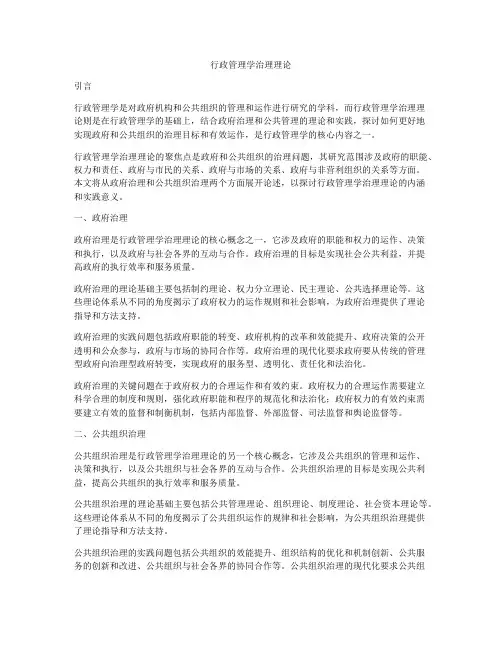 行政管理学治理理论