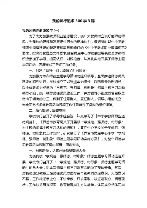 我的师德追求300字3篇