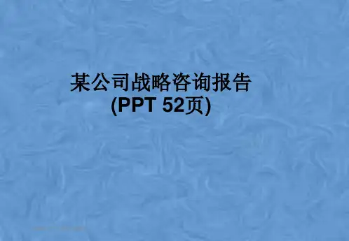 某公司战略咨询报告(PPT 52页)