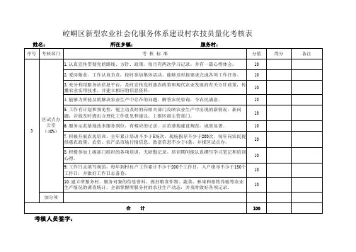村农技员半年考核表