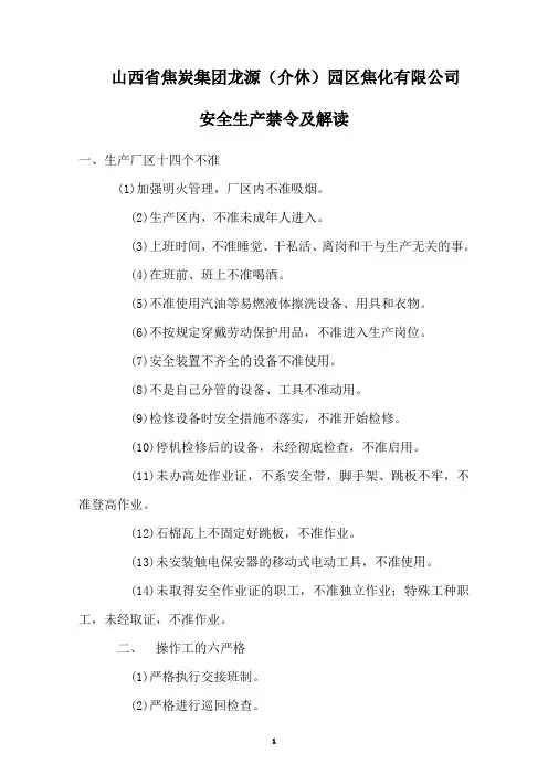 安全生产禁令(定稿)