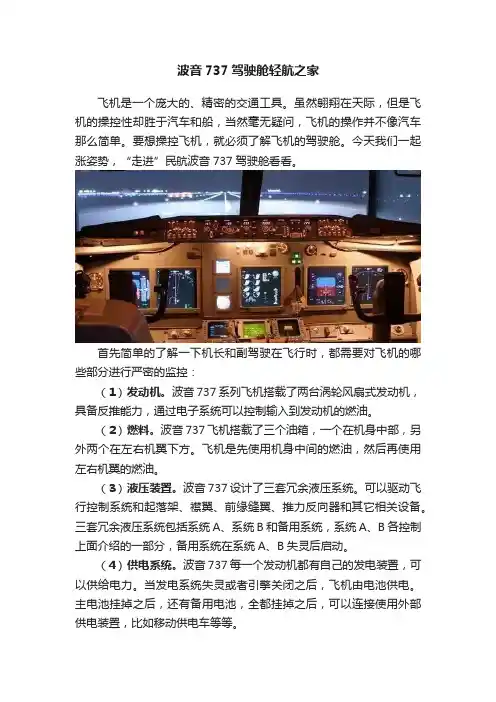 波音737驾驶舱轻航之家