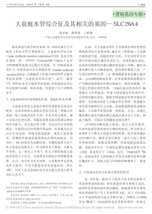 大前庭水管综合征及其相关的基因_SLC26A4