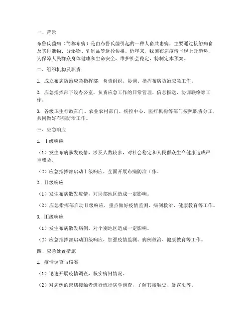 布病防治应急预案