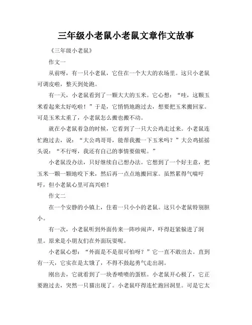 三年级小老鼠小老鼠文章作文故事