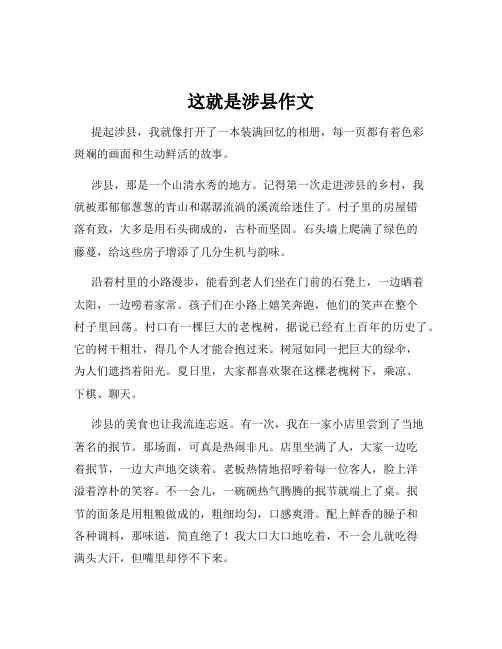 这就是涉县作文