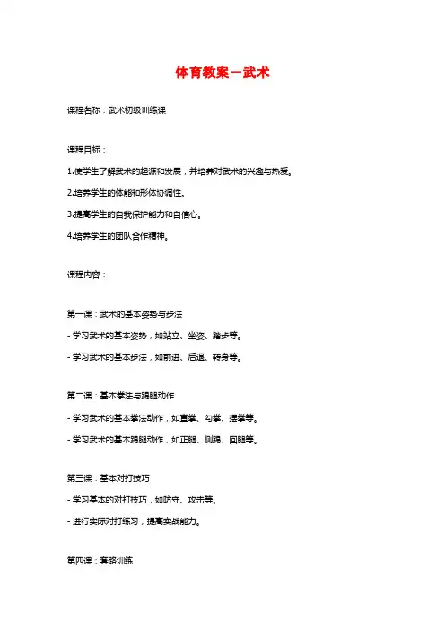 体育教案-武术
