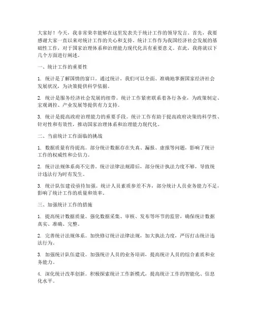 统计工作领导发言稿