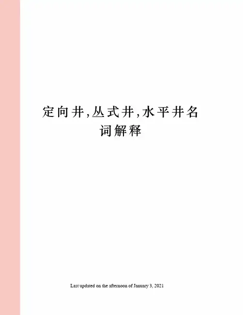 定向井,丛式井,水平井名词解释