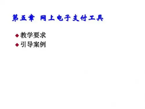 网上电子支付与结算第五章  网上电子支付工具