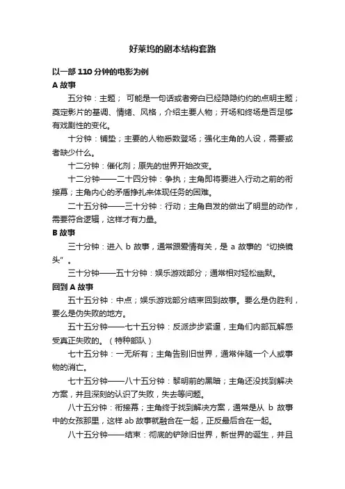 好莱坞的剧本结构套路