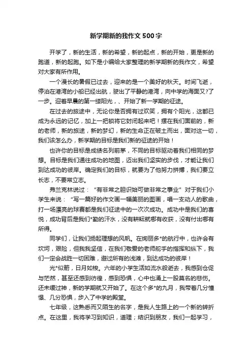新学期新的我作文500字