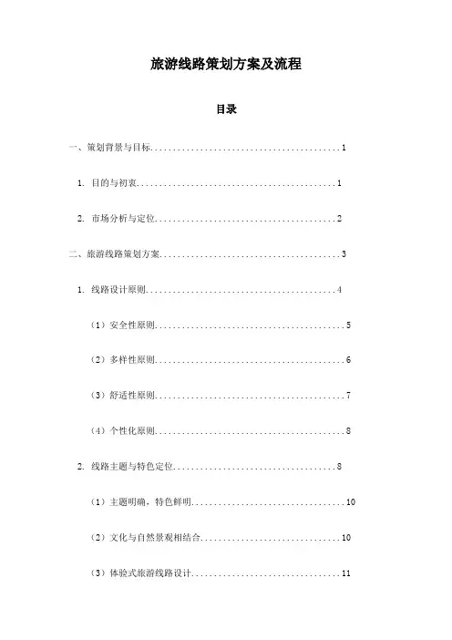 旅游线路策划方案及流程
