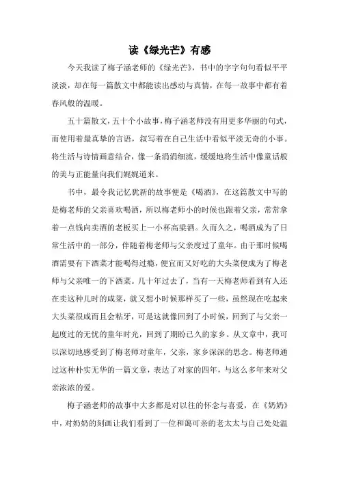 读《绿光芒》有感