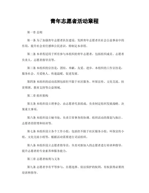 青年志愿者活动章程