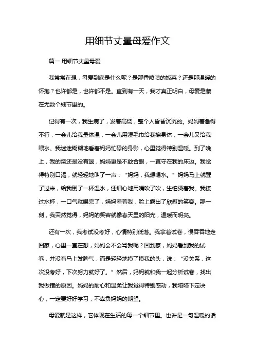 用细节丈量母爱作文