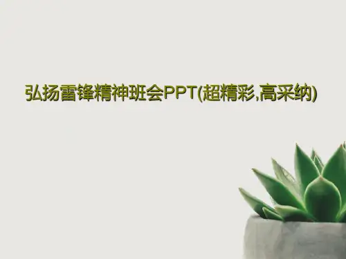 弘扬雷锋精神班会PPT(超精彩,高采纳)共37页