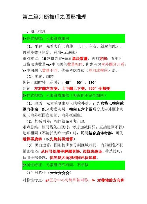 公务员考试判断推理之图形推理高分技巧(自我总结)