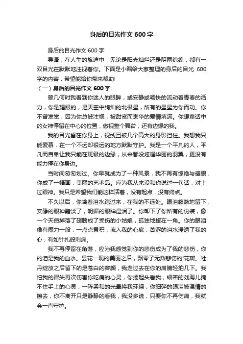 身后的目光作文600字