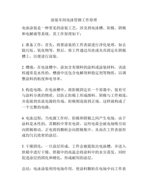 涂装车间电泳管路工作原理