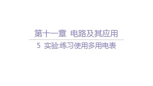人教版高中物理必修第三册精品课件 第十一章 电路及其应用 5 实验_练习使用多用电表