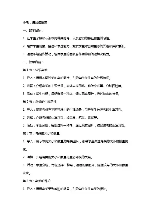 教学设计(教案)小鸟,请到这里来