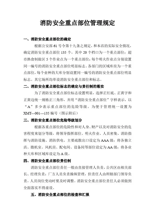 消防安全重点部位管理规定