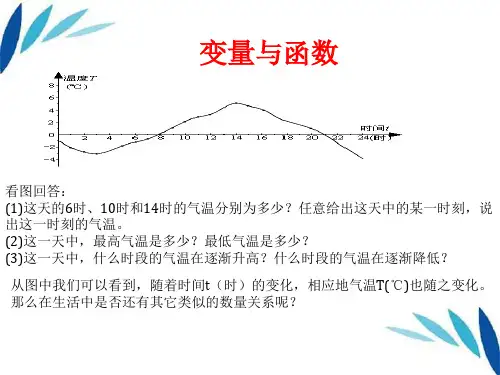 人教版八年级下册课件 19.2 变量与函数 (共15张PPT)