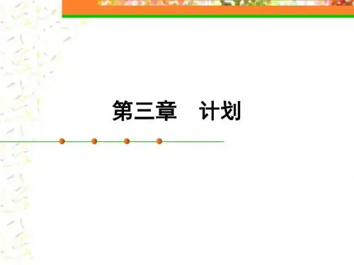 管理学-第三章_计划