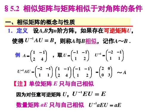 相似矩阵与矩阵相似于对角阵的条件