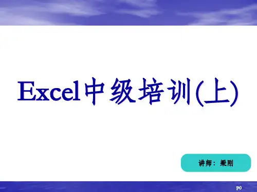 Excel中级培训(上)PPT课件
