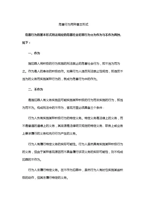 危害行为两种基本形式