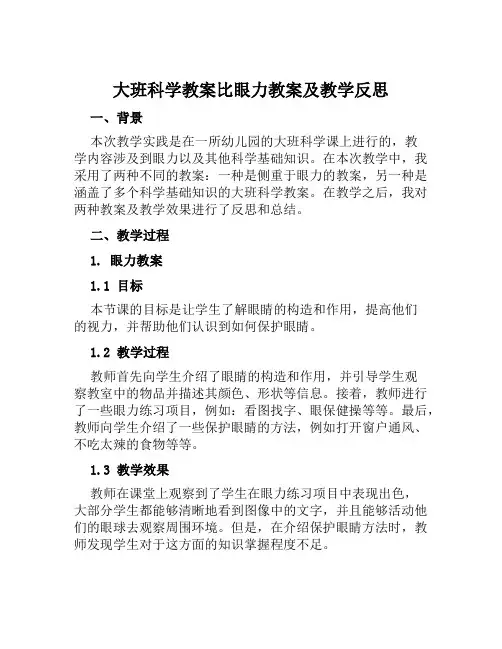大班科学教案比眼力教案及教学反思