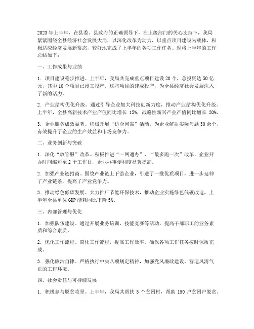 经信_上半年工作总结