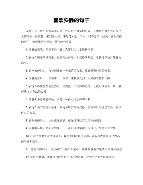喜欢安静的句子