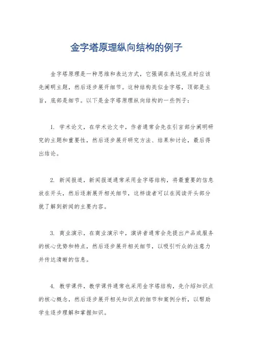 金字塔原理纵向结构的例子