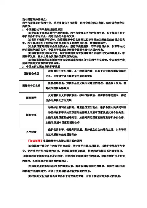 当今国际形势的特点
