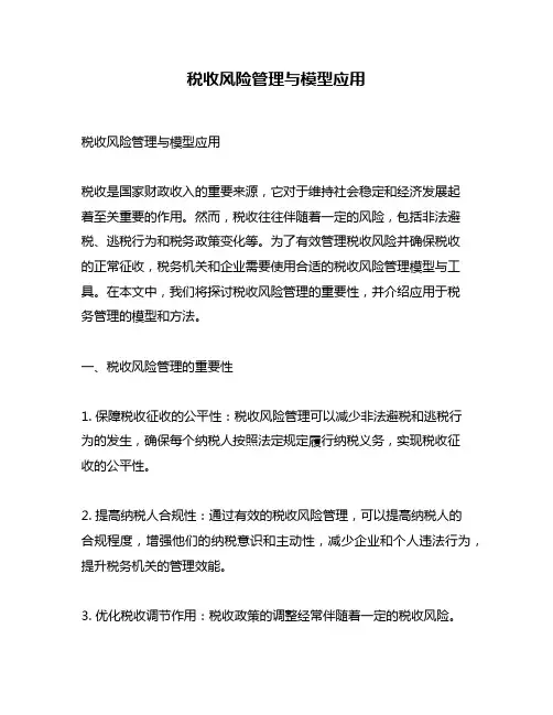 税收风险管理与模型应用