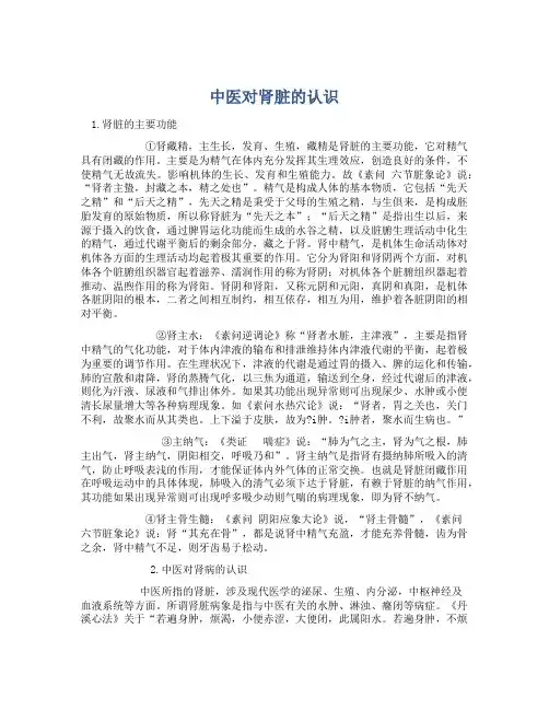 中医对肾脏的认识