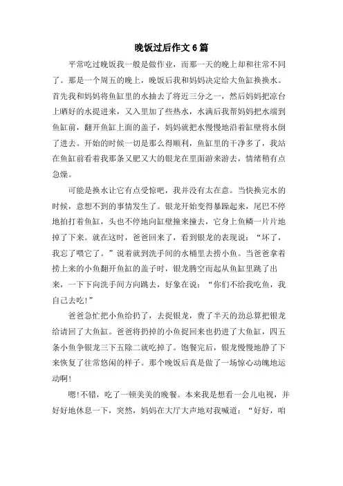 晚饭过后作文6篇