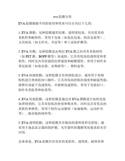 eva胶膜分类
