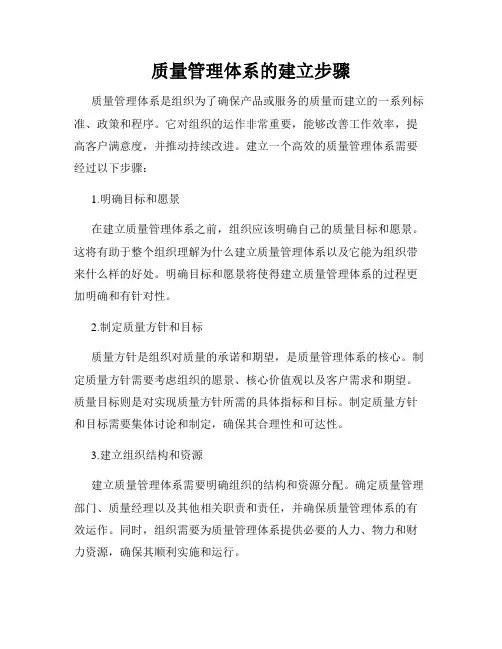 质量管理体系的建立步骤