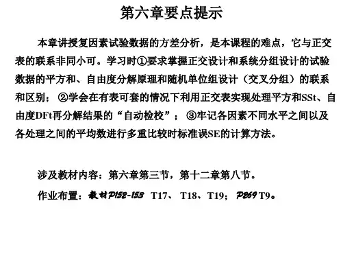 生物统计学6方差分析