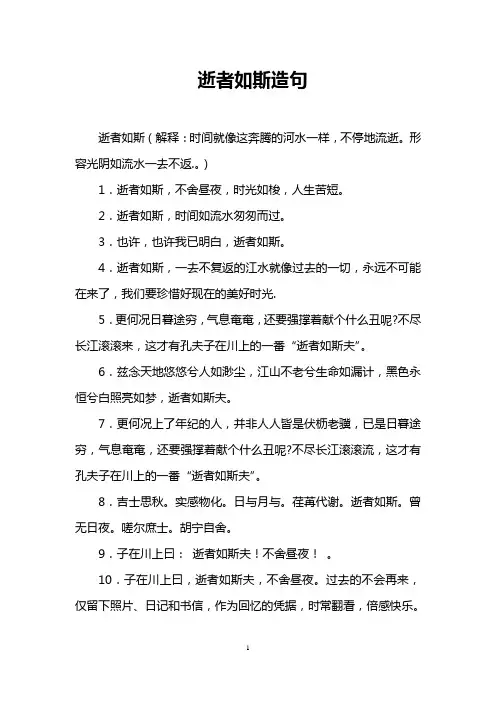 逝者如斯造句