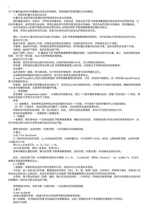 药物代谢动力学参数及其应用（执业药师药理学辅导精华）