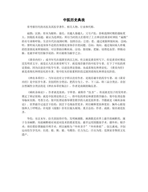 中医历史典故