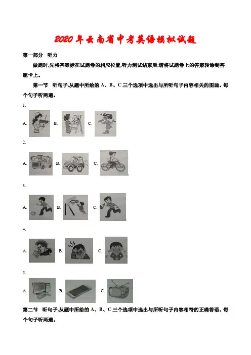 2020年云南省中考英语试题